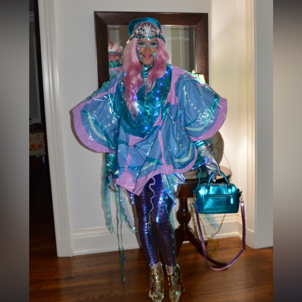 JELLYFISH CUSTOM HALLOWEEN COSTUME ADULT MEDIUM AWARD WINNER! 3PC! BLOW UP SEA - Picture 5 of 17